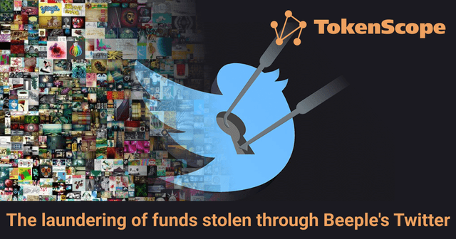 The laundering of funds stolen though Beeple's Twitter